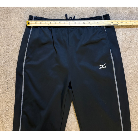 Mizuno Men’s Large Athletic Track Pants Black Drawstring Training Warm Up - Picture 4 of 7